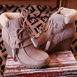 Unionbay Lace-up Bootie Fringe Lace